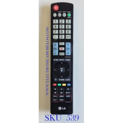 CONTROL REMOTO PARA TV LG / AKB73615386 / HR-A906A / MODELO 42LM3700 / 47LM4700 / 55LM4700-UE